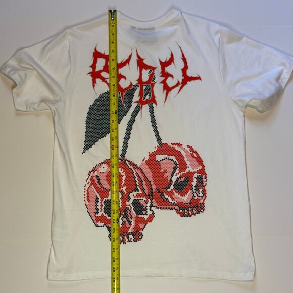 Rebel Vengeance Men's Skull Shirt sz: LARGE EXCELLENT CONDITION - Picture 8 of 8